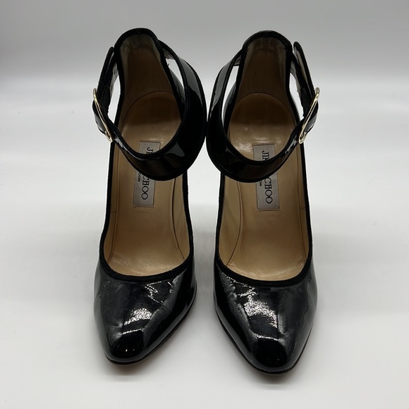 JIMMY CHOO SEXY POLISHED LEATHER MARY JANE STILETTO SZ 39 - Picture 2 of 6